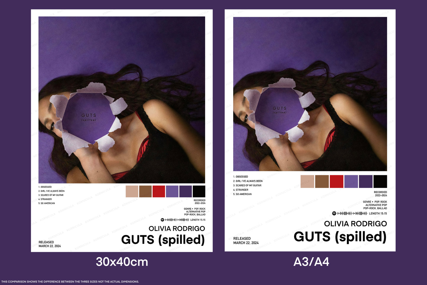 Olivia Rodrigo GUTS (spilled) Poster Digital Download