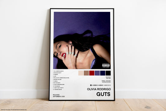 Olivia Rodrigo GUTS Poster Digital Download