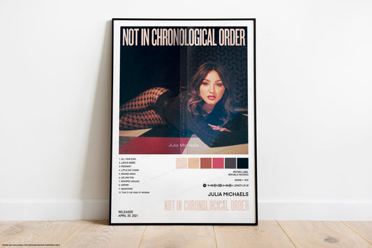 Julia Michaels Not in Chronological Order Album Poster Digital Download