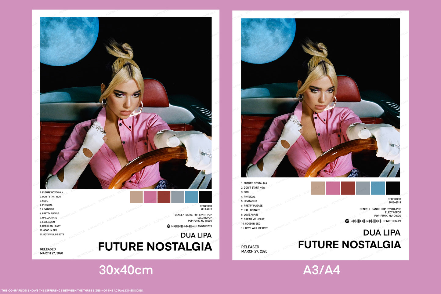 Dua Lipa Future Nostalgia Album Poster Digital Download